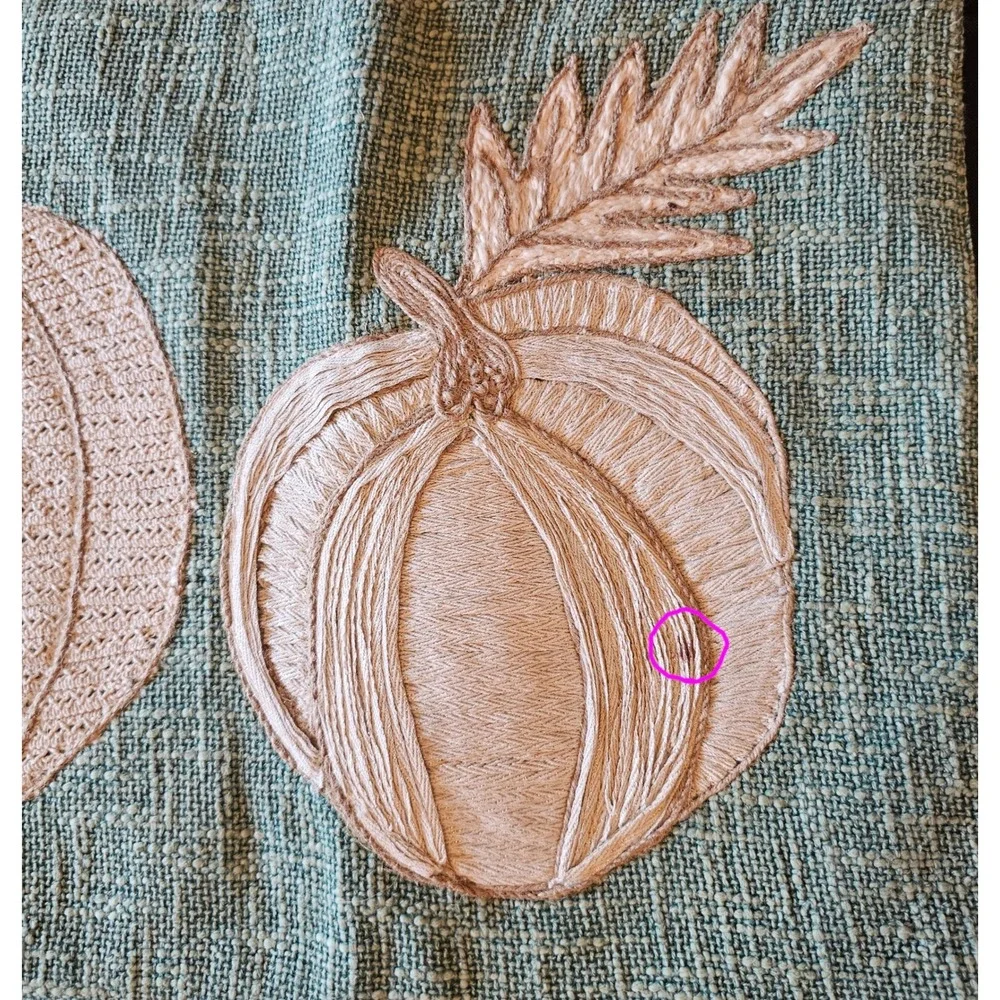 Lillian August Sage Green Embroidered Pumpkin Table Runner Fall Decor 48 Inch